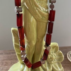 Necklace - genuine carnelian and sterling silver beads.